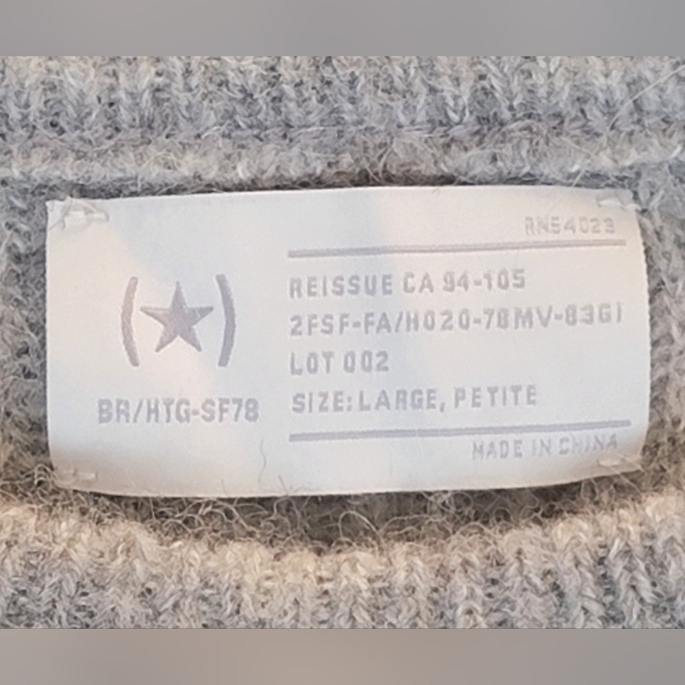 Banana Republic Heritage Wedge Crew Sweater Womens LP Gray Wool Alpaca Blend Rib - Picture 7 of 12
